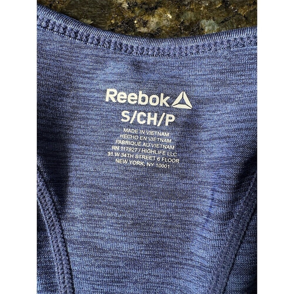 3/$15 Reebok Tank Top Womens Small Blue Heather Racerback Athletic Activewear - Picture 6 of 7
